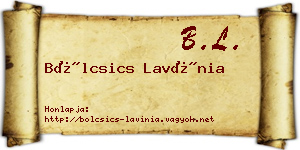 Bölcsics Lavínia névjegykártya